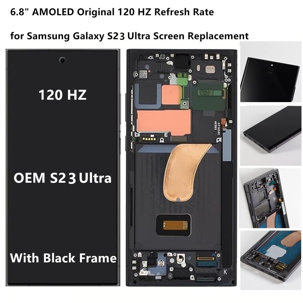 6.8'' Original Amoled 120 Hz For Samsung Galaxy S23 Ultra Screen Replacemen Oem S23Ultra 5G S918U S918U1 S918B S918E Display Tou
